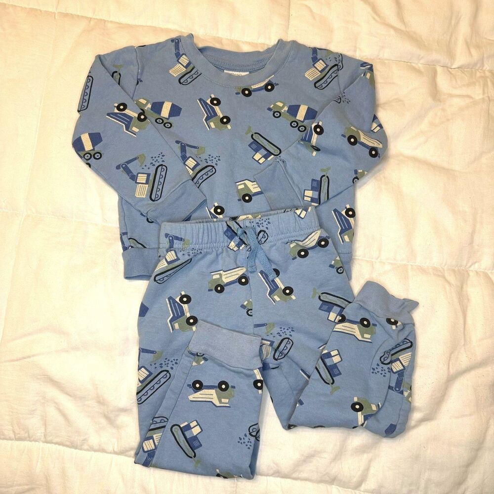 Koala Kids 3T Blue Construction Vehicle 2-Piece Outfit Set
